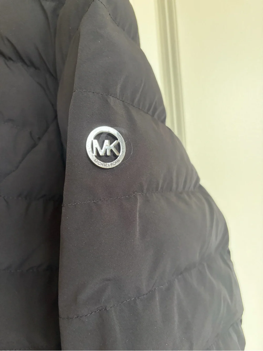 Michael Kors Women's Black Hooded Packable Puffer Coat Size L